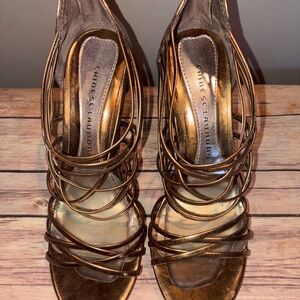 Chinese Laundry Metallic Bronze Strappy Heels